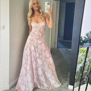 Elegant Pink Floral Women's Dress